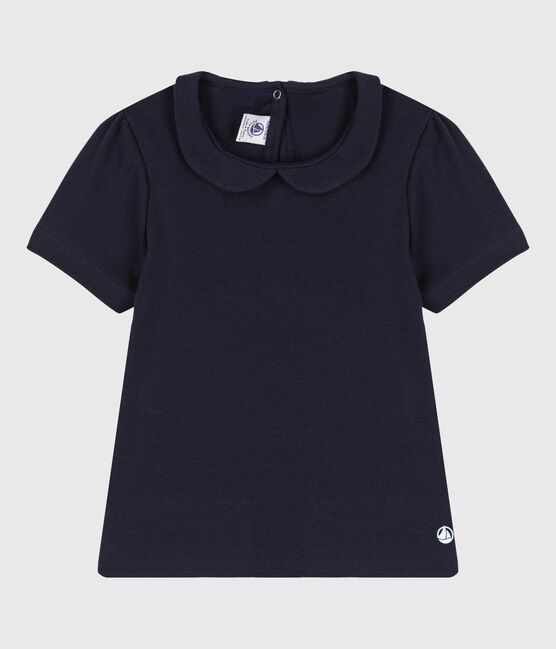 Kurzärmeliges Kinder-T-Shirt aus Bio-Baumwolle für Mädchen blau SMOKING