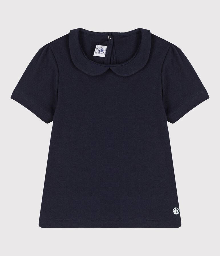 Kurz&auml;rmeliges Kinder-T-Shirt aus Bio-Baumwolle f&uuml;r M&auml;dchen blau SMOKING