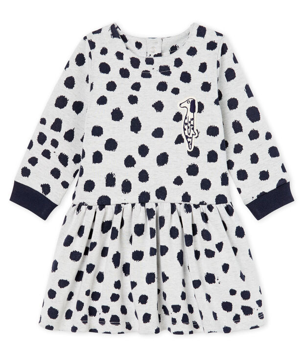 Jean-Jullien-Baby-M&auml;dchenkleid mit langen &Auml;rmeln weiss/DOTTIES CN