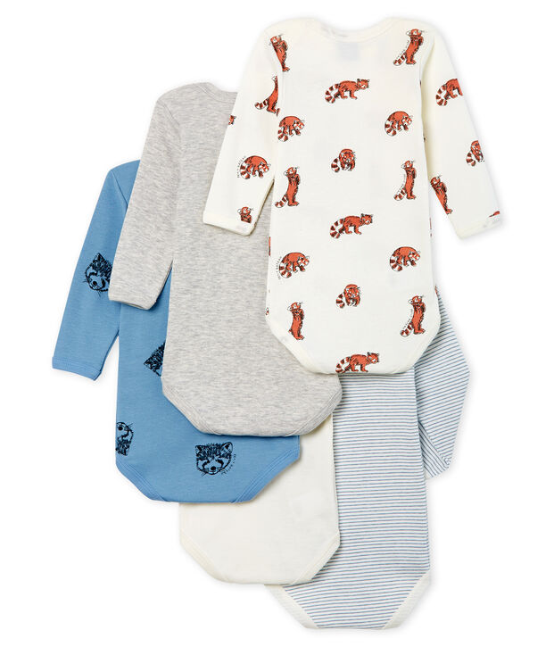 5er-Set lang&auml;rmelige Baby-Bodys f&uuml;r Jungen vielfarbig