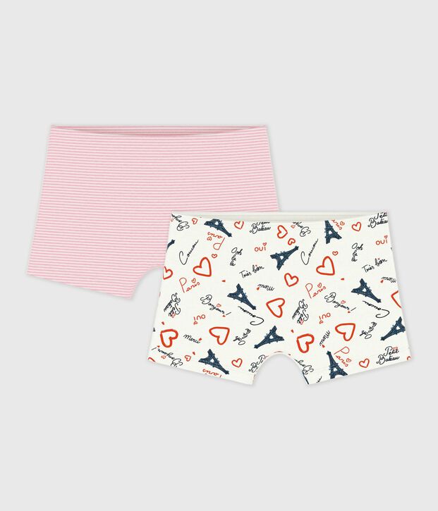 Set Kinder-Shortys aus Baumwolle mit Paris-Motiv vielfarbig