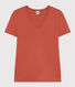 Damen-T-Shirt L'Iconique mit V-Ausschnitt aus Baumwolle, unifarben