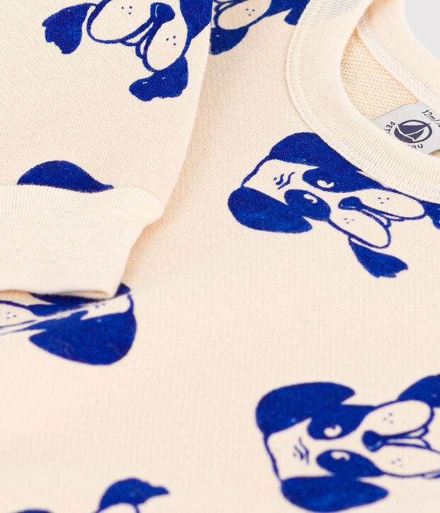 Baby-Sweatshirt aus bedrucktem Molton naturfarben/vielfarbig
