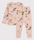 Kinderpyjama aus Doppeljersey mit Blumenmotiv für Mädchen