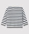 Baby-Sweatshirt aus Molton für Mädchen weiss MARSHMALLOW/blau SMOKING