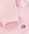 Langbeiniger Baby-Body aus Wolle und Baumwolle rosa