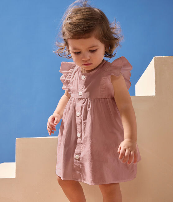 Schlichtes Babykleid und Pumphose aus Baumwolle rosa CHARME