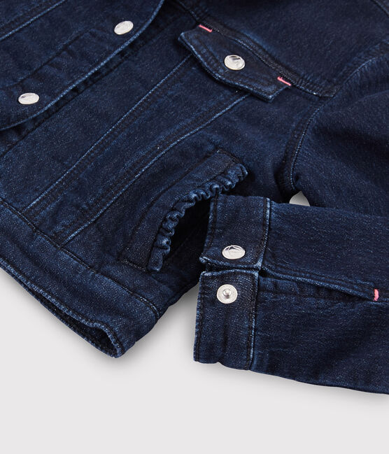 Kinder-Jeansjacke für Mädchen blau DENIM BLEU FONCE