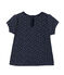 Bedrucktes Baby-Mädchen-T-Shirt blau SMOKING/weiss LAIT