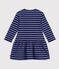 Lang&auml;rmeliges Kinder-Kleid aus Baumwolle mit Streifen blau/violett