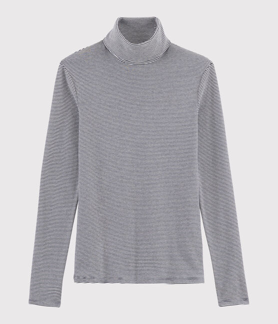 Unterziehpullover für Damen blau SMOKING/weiss MARSHMALLOW