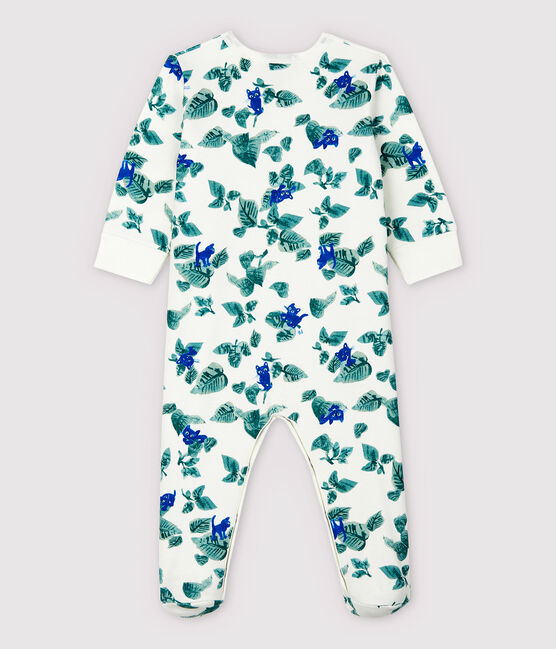 Baby-Strampler aus Double-Face-Jersey mit Katzen-Motiv weiss MARSHMALLOW/weiss MULTICO