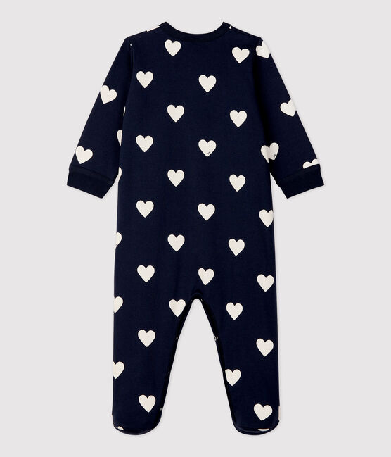 Baby-Strampler aus Molton blau SMOKING/weiss ECUME