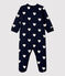 Baby-Strampler aus Molton blau SMOKING/weiss ECUME