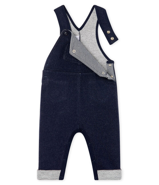 Lange Baby-Latzhose aus Molton für Jungen blau SMOKING