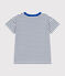 Kurzärmeliges Kinder-T-Shirt aus Jersey weiss MARSHMALLOW/blau MEDIEVAL