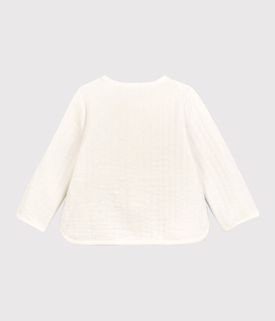 Baby-Cardigan aus gestepptem Doppeljersey. weiss MARSHMALLOW