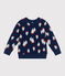 Kinder-Sweatshirt aus bedruckter Baumwolle blau MEDIEVAL/weiss MULTICO