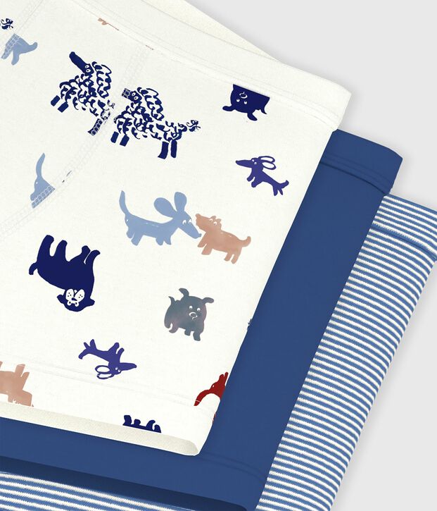 Set Kinder-Boxershorts aus Baumwolle mit &uuml;berzogenem Bund und Hundemotiv vielfarbig