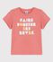 Kurzärmeliges T-Shirt aus Baumwolle für Mädchen rosa PAPAYE