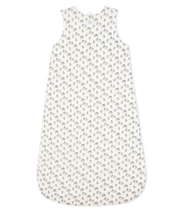Babyschlafsack aus Velours weiss/grau/vielfarbig