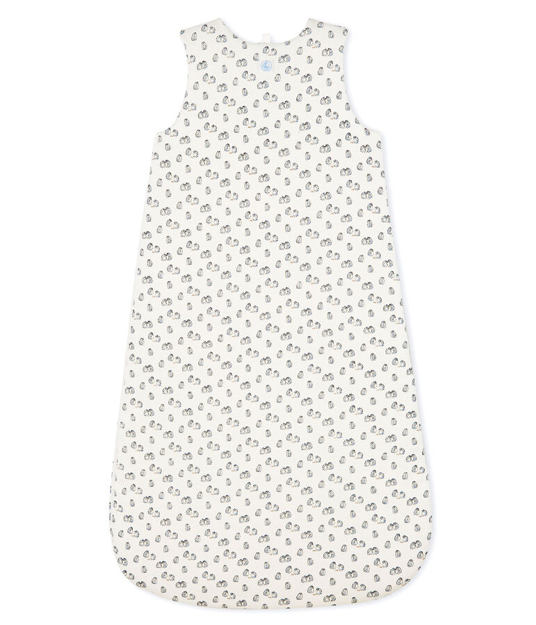 Babyschlafsack aus Velours weiss/grau/vielfarbig