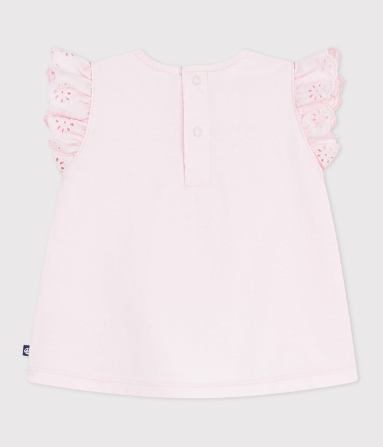 Kurz&auml;rmeliges Baby-T-Shirt aus einfarbiger Baumwolle rosa
