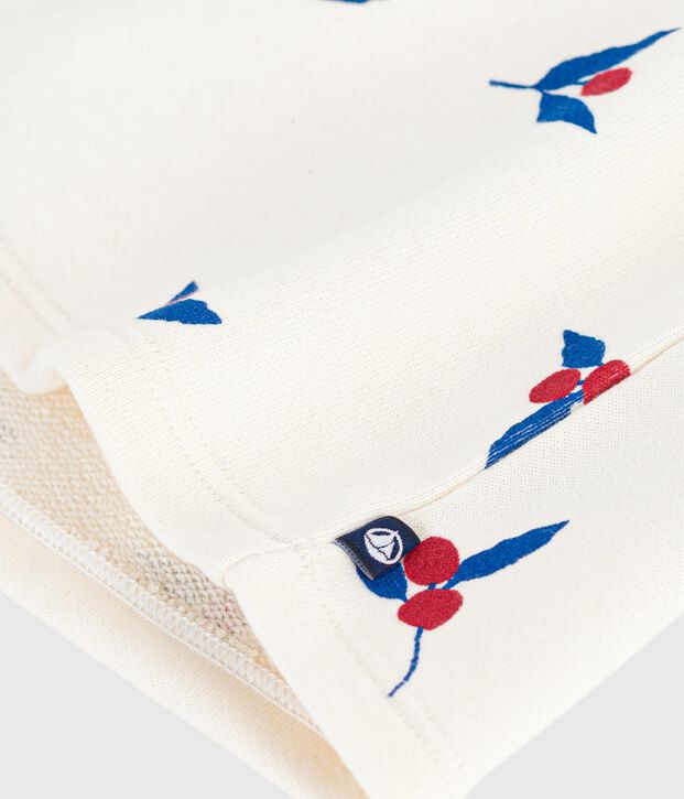 Lang&auml;rmeliges Baby-Kleid aus Baumwolle mit Beeren-Motiv naturfarben/vielfarbig