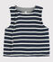 Ärmellose, wendbare Baby-Jacke aus wattiertem Rippstrick blau SMOKING/weiss MARSHMALLOW