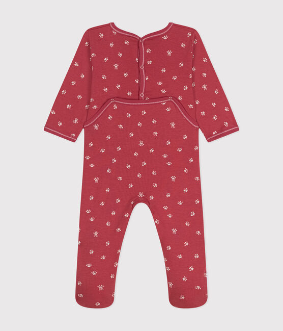 Langärmelige Baby-Pyjamas aus Baumwolle rosa PAPI/beige PANACOTTA