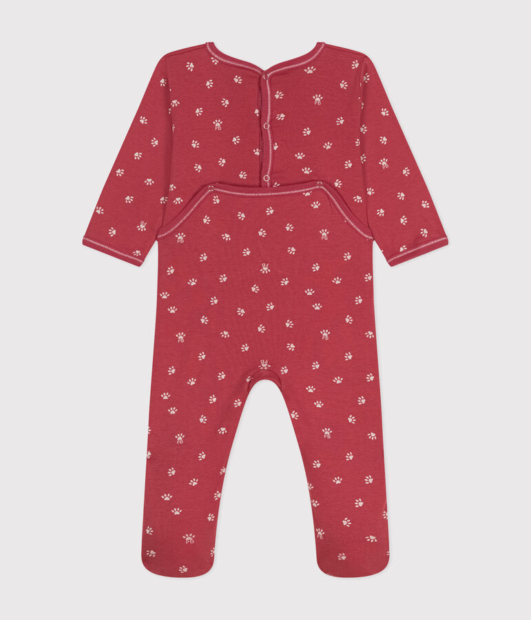Lang&auml;rmelige Baby-Pyjamas aus Baumwolle rosa/beige