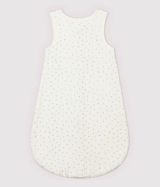 Baby-Schlafsack in Weiß aus Windelstoff aus Bio-Baumwolle mit Sternen-Motiv weiss MARSHMALLOW/grau GRIS