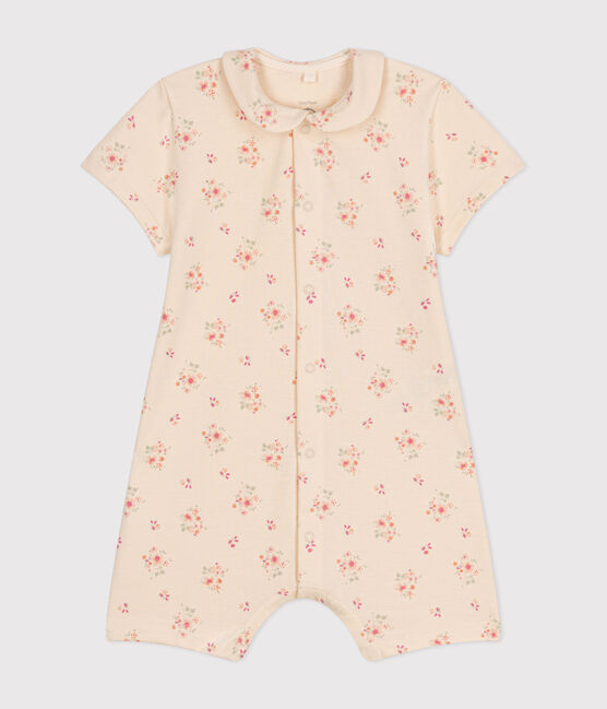 Kurzer Baby-Overall aus leichtem Jersey weiss AVALANCHE/ MULTICO