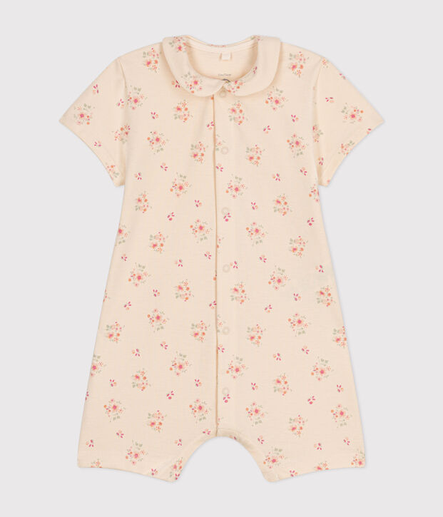 Kurzer Baby-Overall aus leichtem Jersey naturfarben/vielfarbig