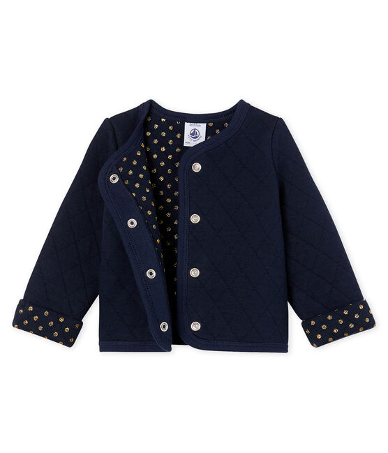 Baby-Cardigan aus gestepptem Doppeljersey für Mädchen blau SMOKING CN