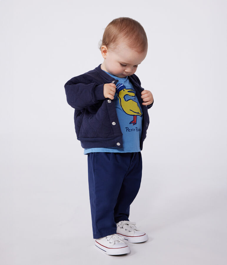 Baby-Teddyjacke aus gestepptem Doppeljersey blau SMOKING