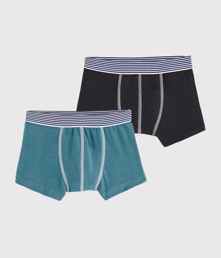 Set mit 2 einfarbigen Boxershorts f&uuml;r kleine Jungen vielfarbig