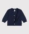 Baby-Cardigan aus einfarbigem Woll- und Baumwollstrick SOIR