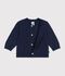 Baby-Cardigan aus einfarbigem Woll- und Baumwollstrick SOIR