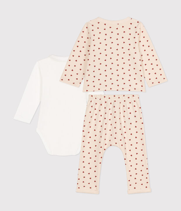 3er-Set aus leichtem Molton f&uuml;r Babys naturfarben/braun