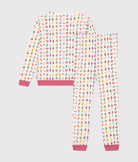 Pyjama aus Baumwolle mit Weihnachtsmotiven weiss MARSHMALLOW/weiss MULTICO