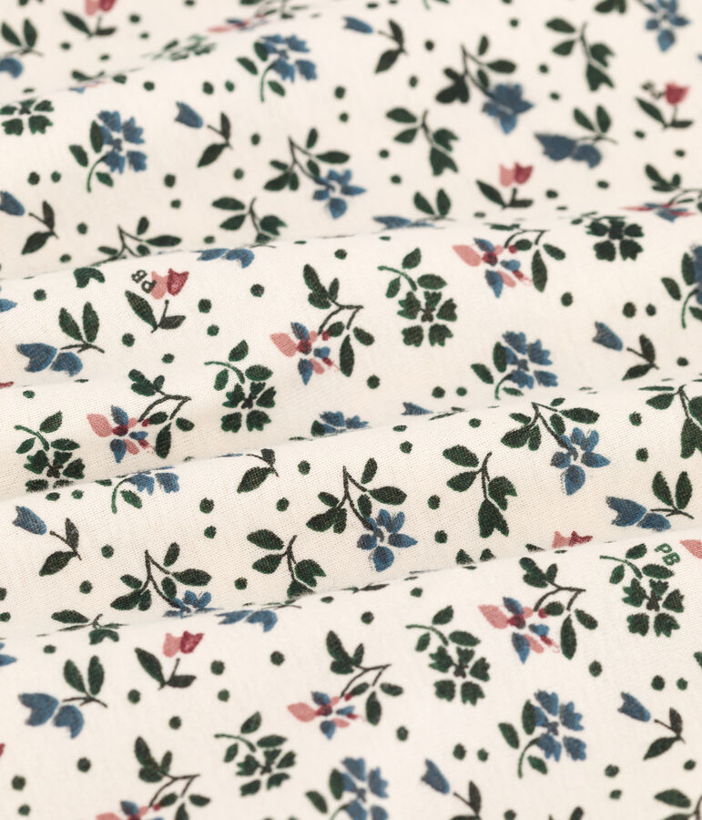 Lang&auml;rmeliges, gebl&uuml;mtes Kinder-T-Shirt aus Baumwolle f&uuml;r M&auml;dchen weiss AVALANCHE/ MULTICO