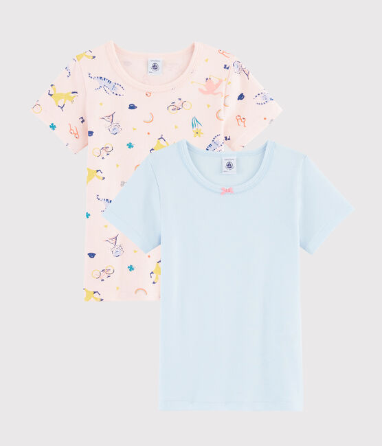 2er-Set kurzärmelige Yoga-T-Shirts mit Tiermuster für Mädchen variante 1
