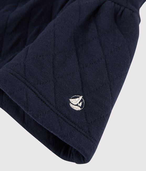 Kinderrock aus gestepptem Doppeljersey für Mädchen blau SMOKING