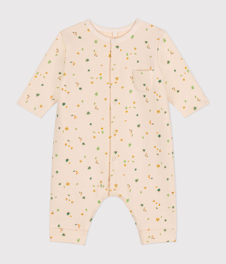 Langer Baby-Overall aus Molton naturfarben/vielfarbig