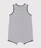 Baby-Kurzoverall Monsieur Madame aus Baumwolle weiss MARSHMALLOW/blau SMOKING