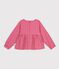 Lang&auml;rmelige Kinder-Bluse aus Baumwolle mit Streifen rosa/rosa