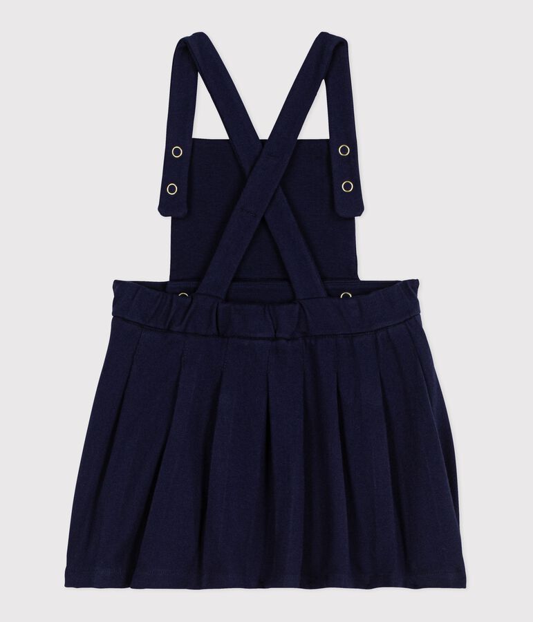 Baby-Kleid aus Baumwolle mit Falten. blau
