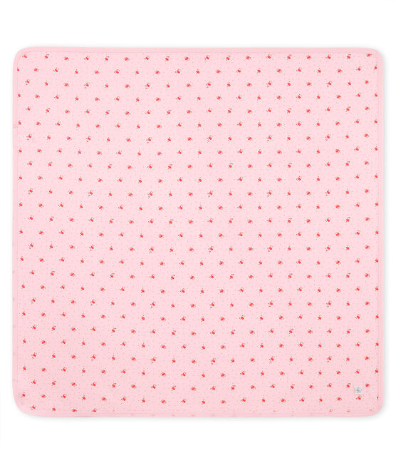 Gemusterte baby-laken unisex rosa VIENNE/weiss MULTICO