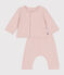 2-teiliges Baby-Set aus gestepptem Doppeljersey rosa SALINE